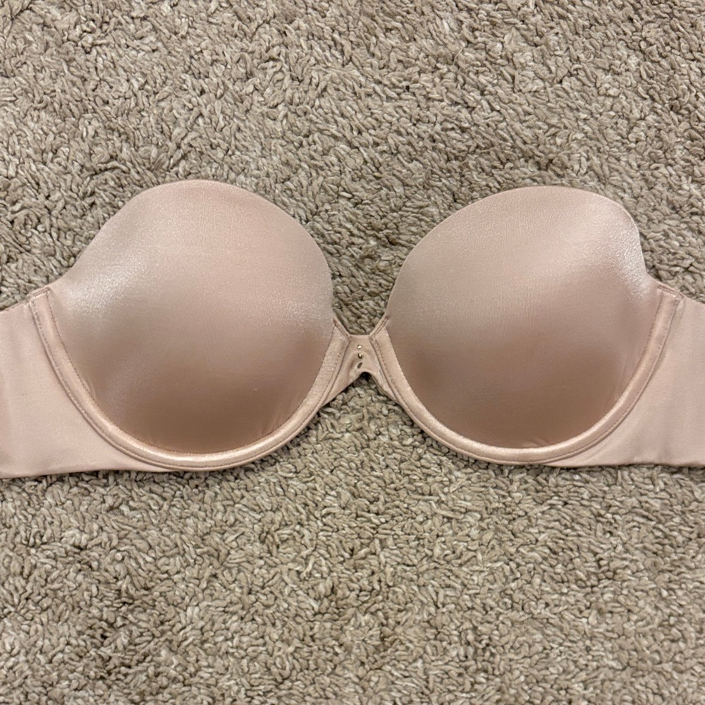 Victoria's Secret Strapless Satin Bandeau Bra - Nude Blush